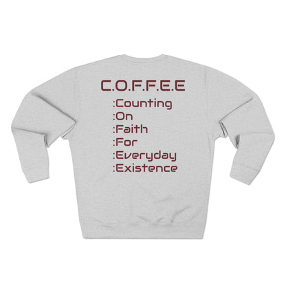 Adult Coffee Christian Marron Words Only Crewneck