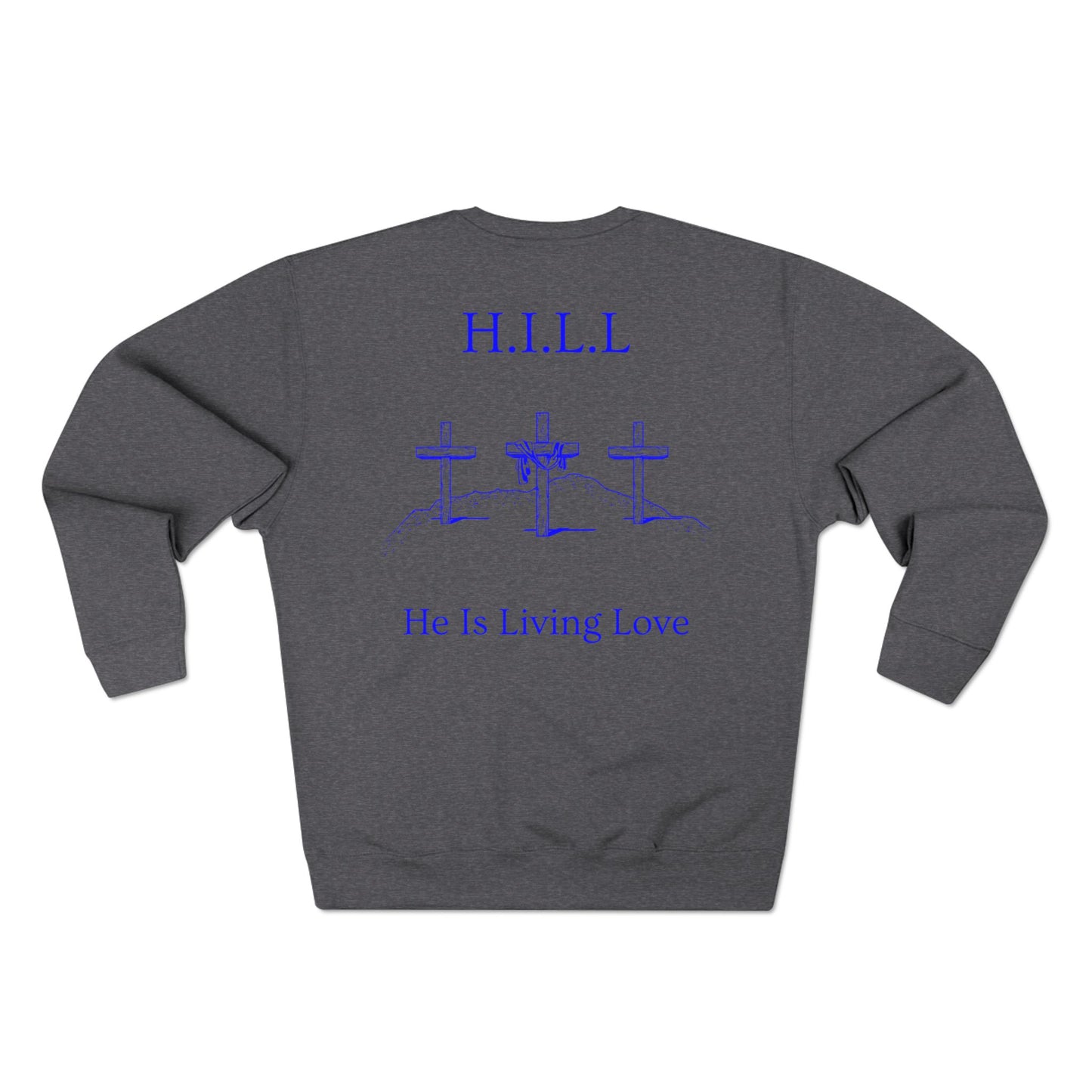 Hill Christian Blue Words Crewneck