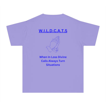 Youth Wildcats Christian Blue Letters & Picture