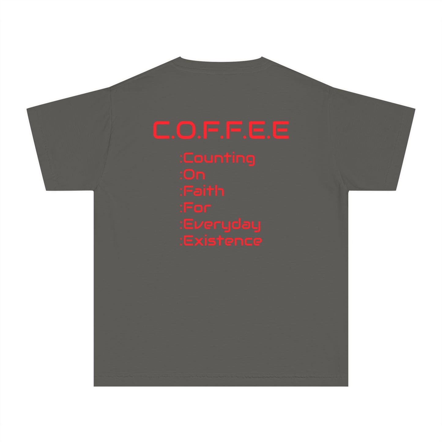 Youth Adult Coffee Christian Red Words Only