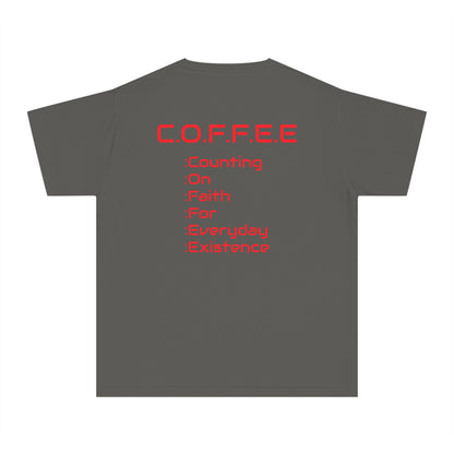 Youth Adult Coffee Christian Red Words Only