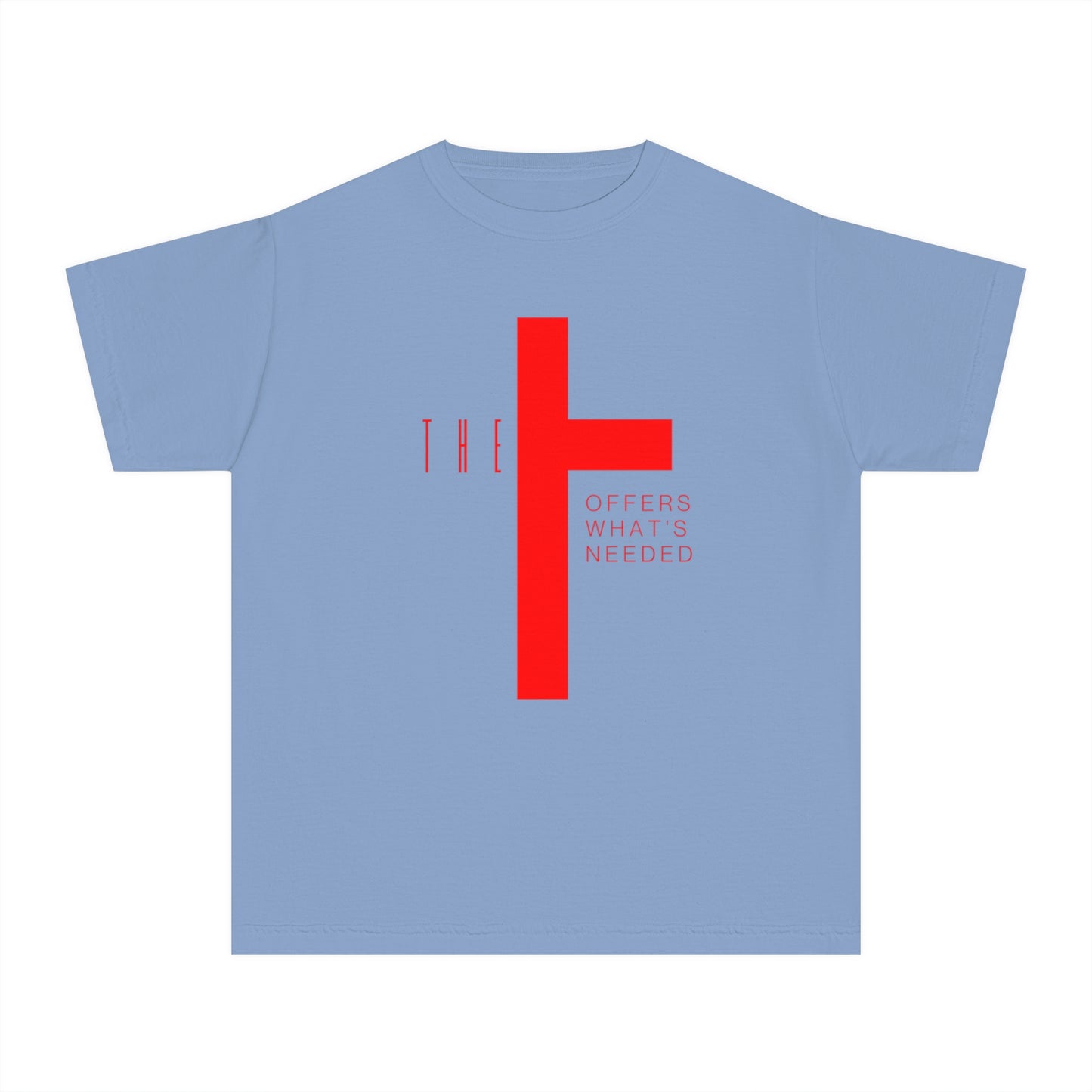 Youth T-Town Christian Red Letters & Cross