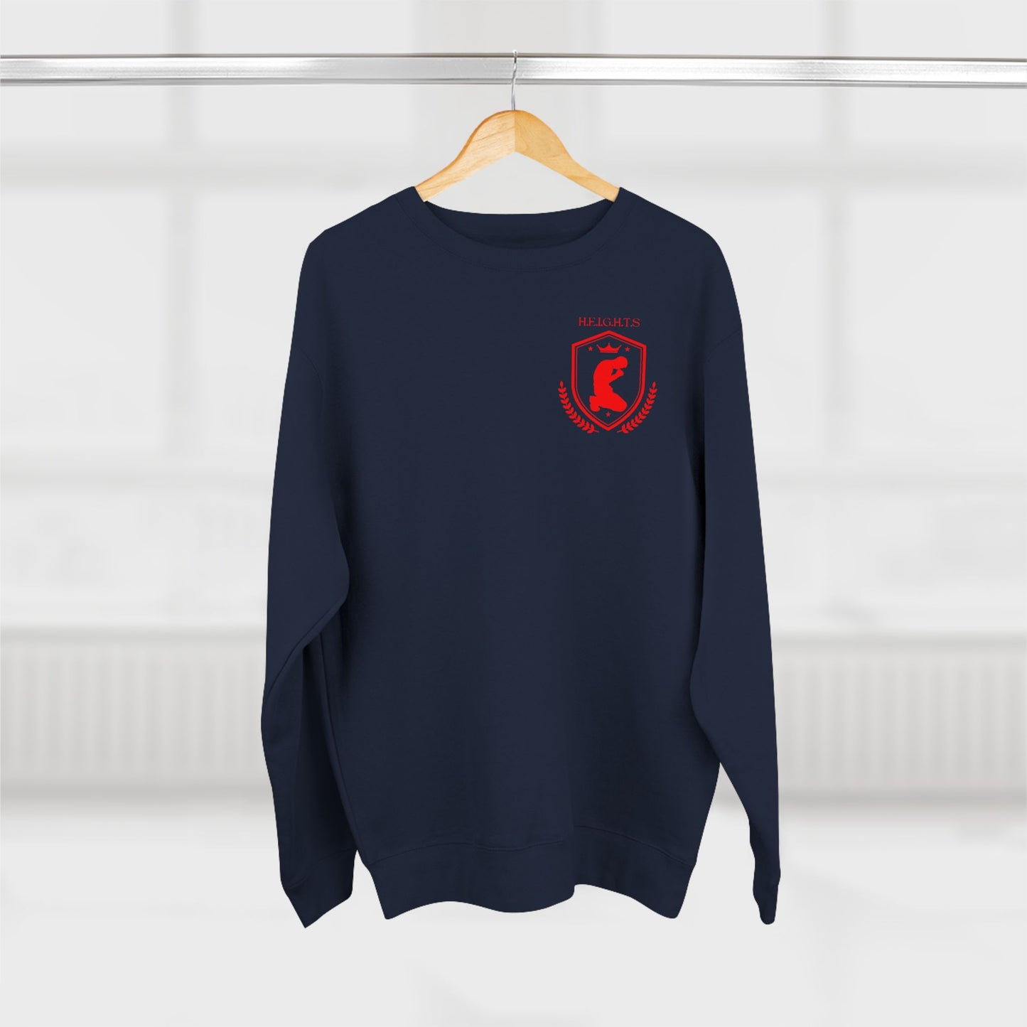 Heights Christian Red Letters & Image Crewneck