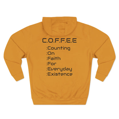 Adult Coffee Christian Black Words Only Hoodie