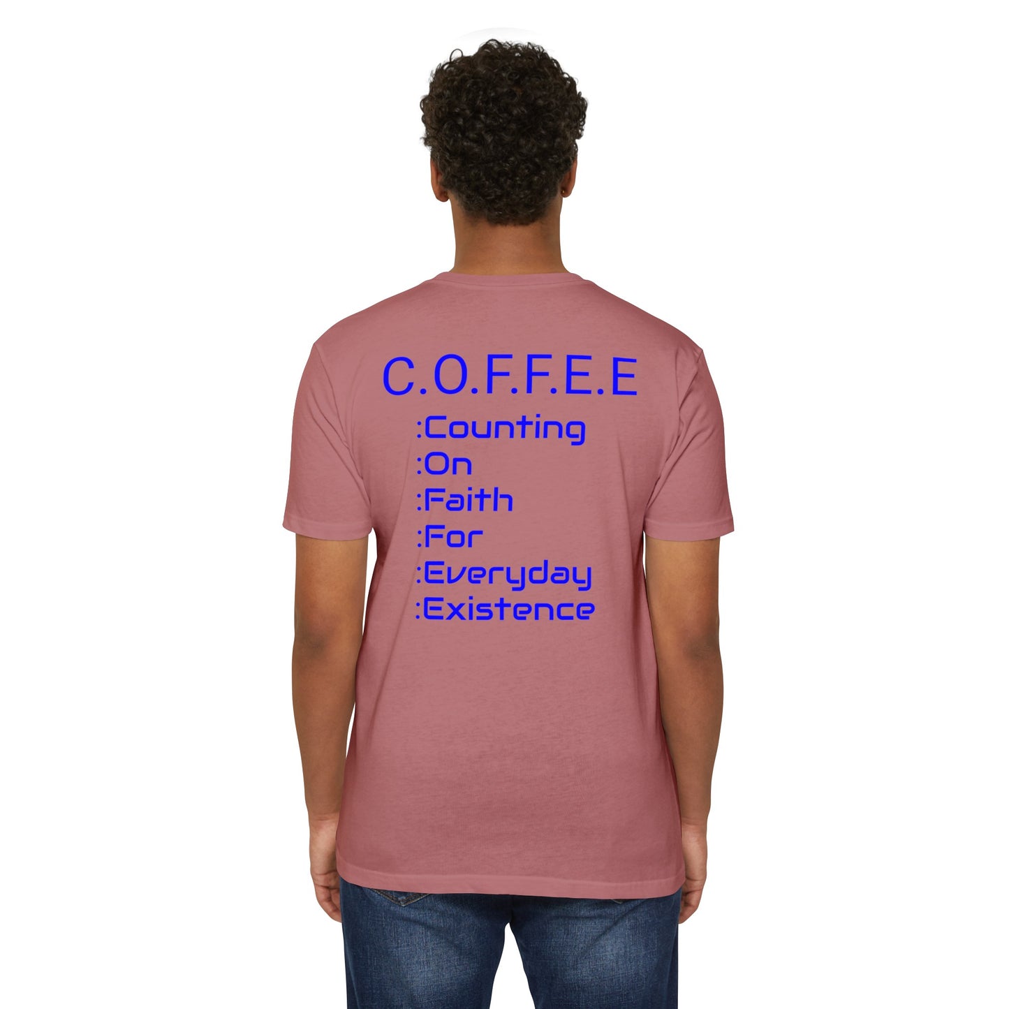 Adult Coffee Christian Blue Words Only Blended