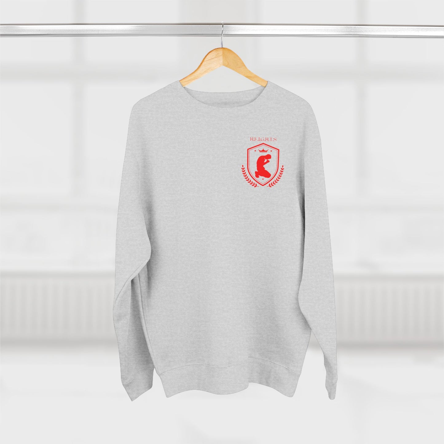 Heights Christian Red Letters & Image Crewneck