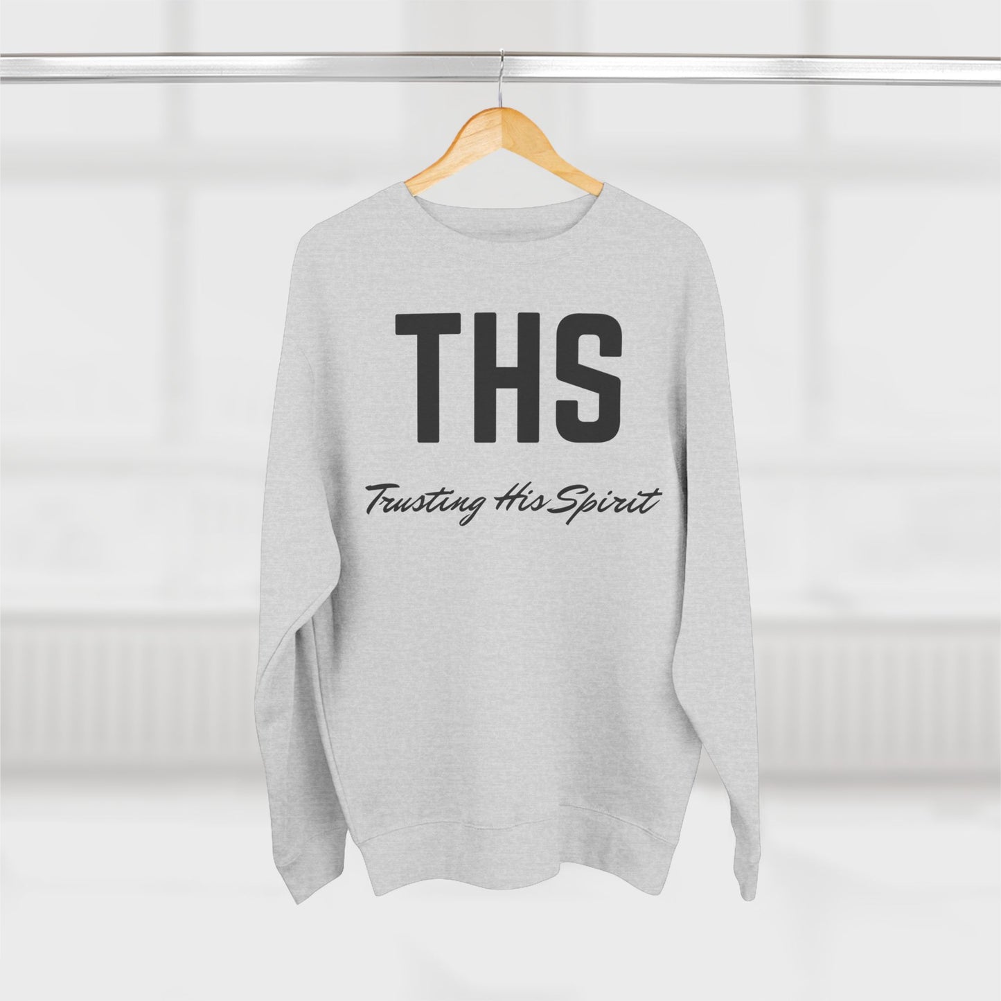 Adult THS Christian Black Letters Crewneck