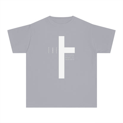 Youth T-Town Christian White Letters & Cross