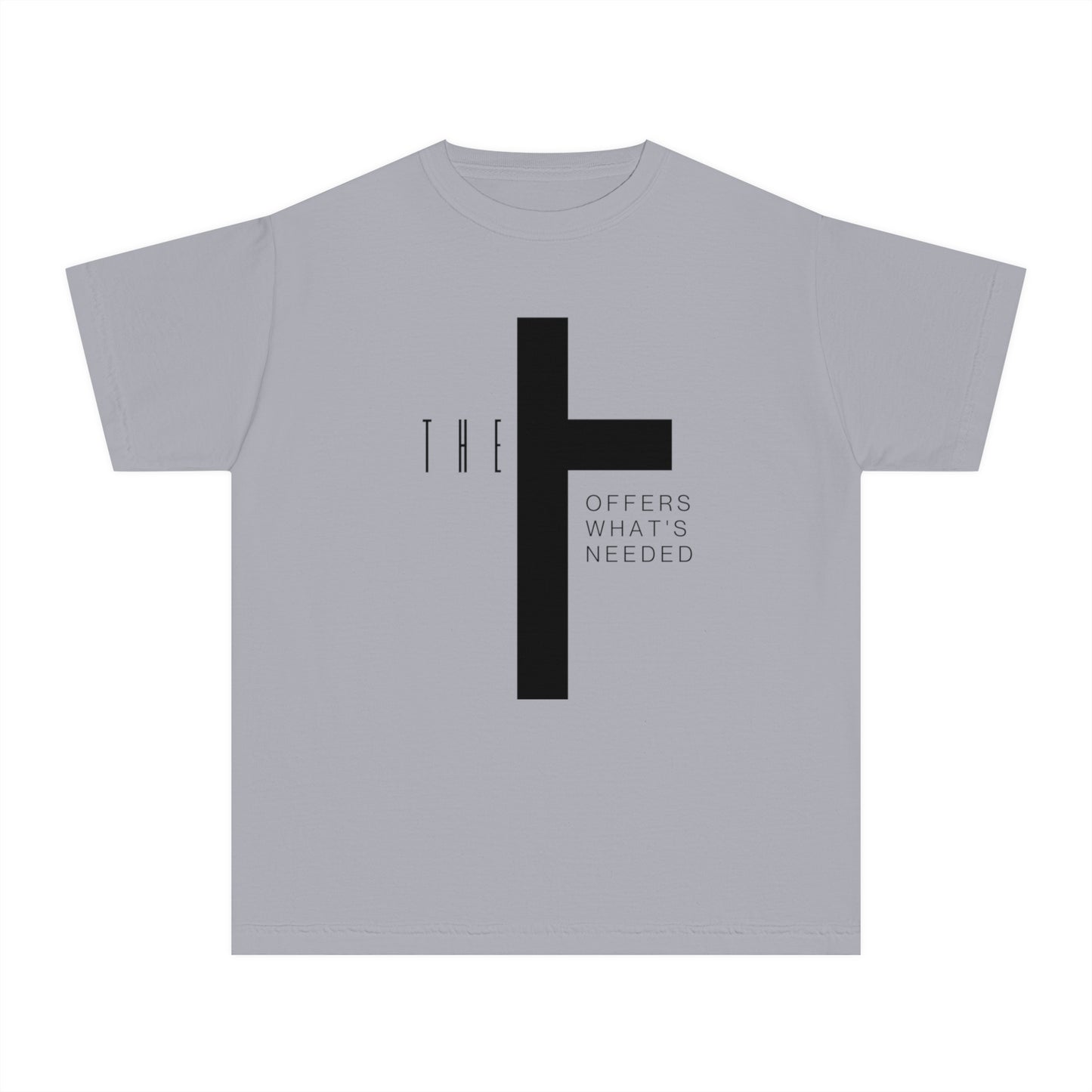 Youth T-Town Christian Black Letters & Cross