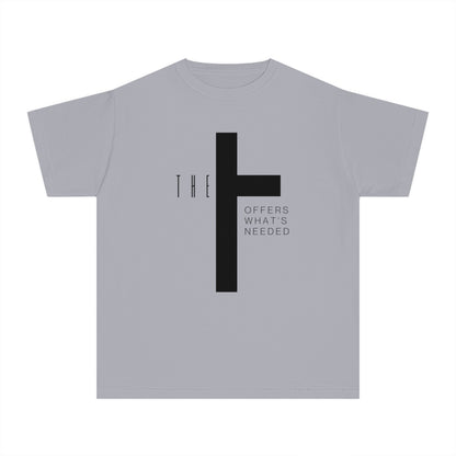 Youth T-Town Christian Black Letters & Cross