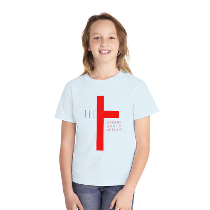 Youth T-Town Christian Red Letters & Cross