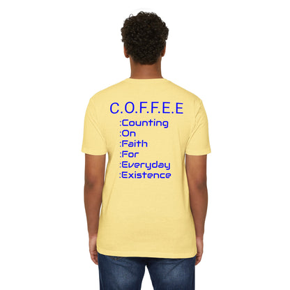 Adult Coffee Christian Blue Words Only Blended