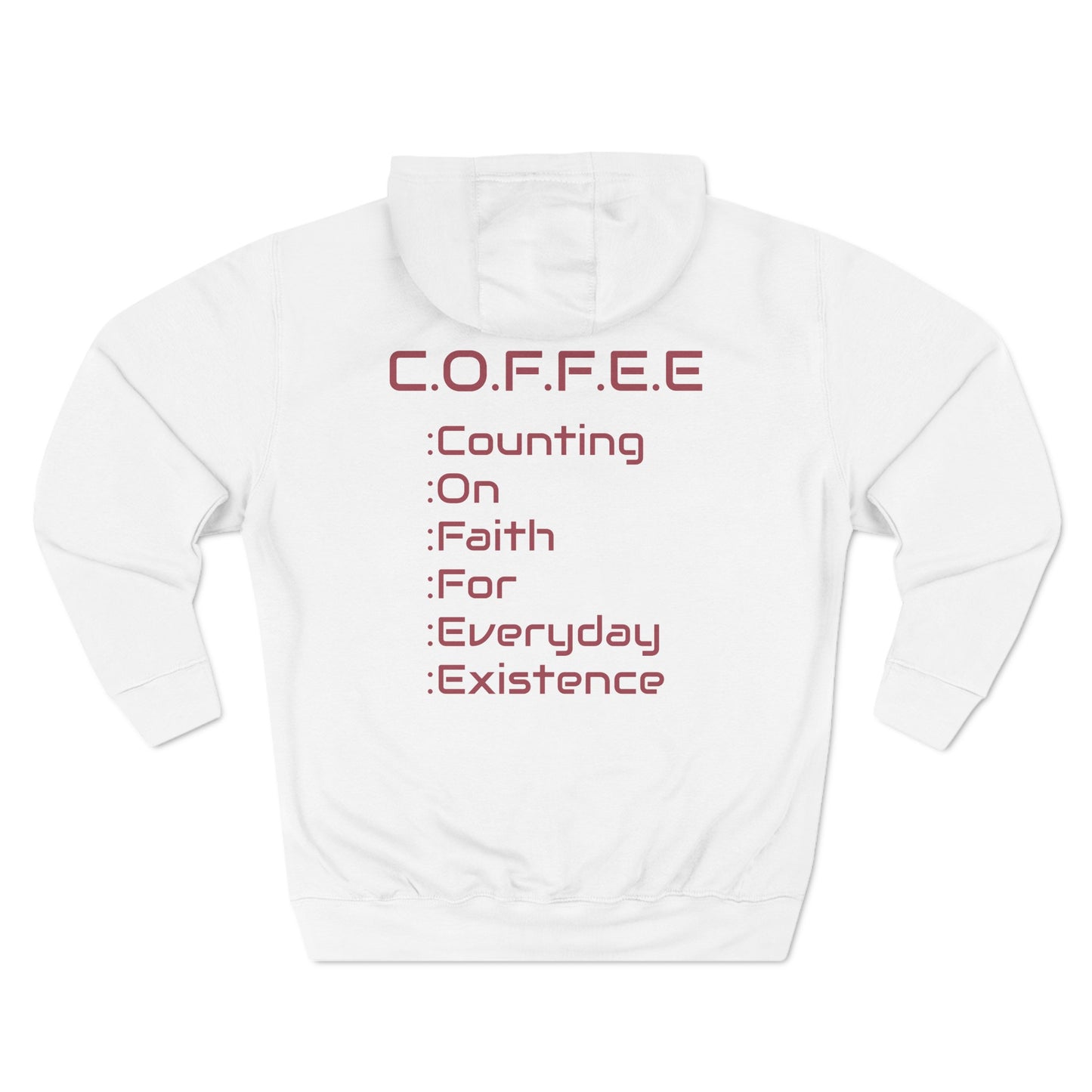 Adult Coffee Christian Marron Words Only Hoodie