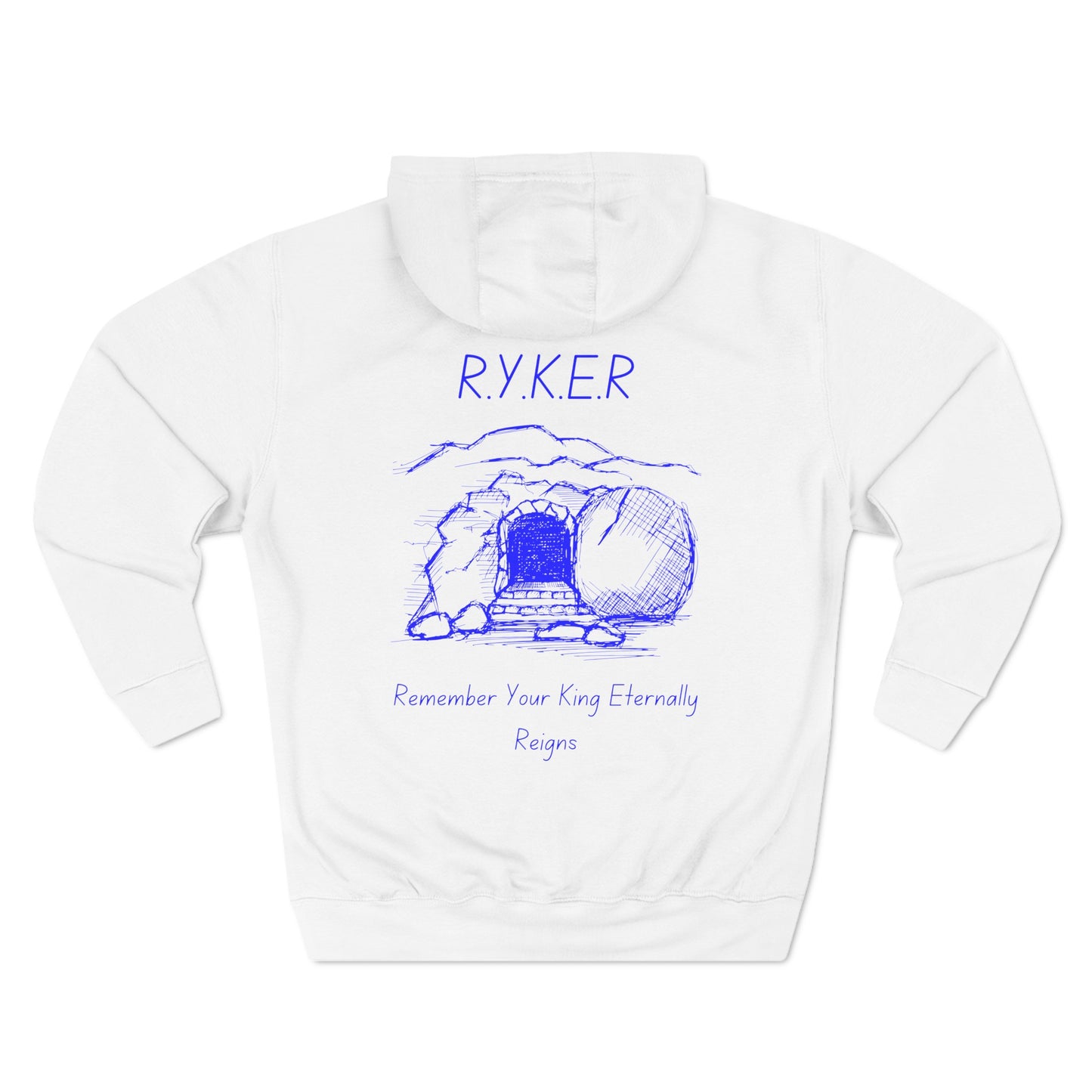 RYKER Christian Blue Letters Blended Hoodie