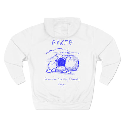 RYKER Christian Blue Letters Blended Hoodie