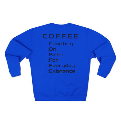 Adult Coffee Christian Black Words Only Crewneck