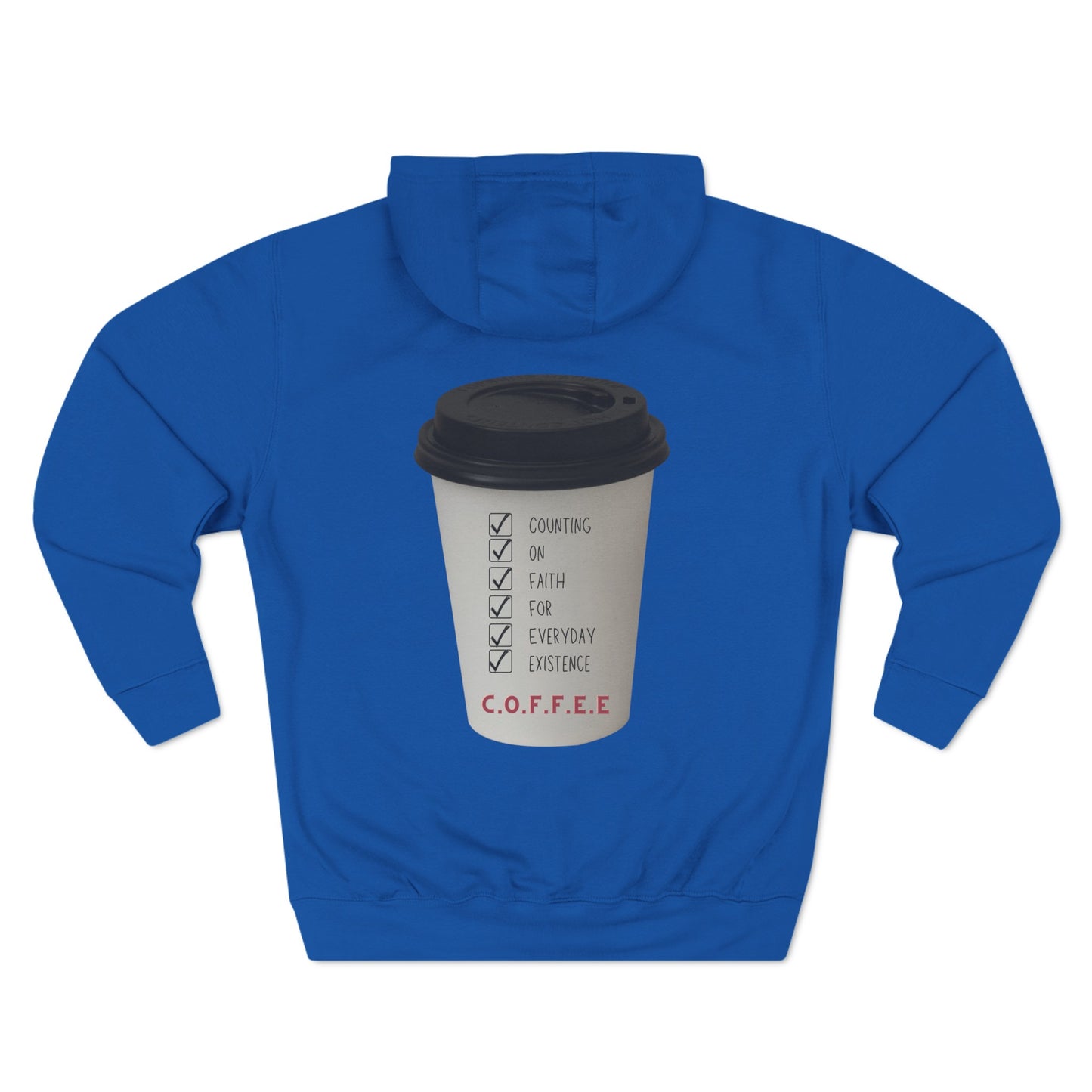 Adult Coffee Christian White Letters & Image Hoodie