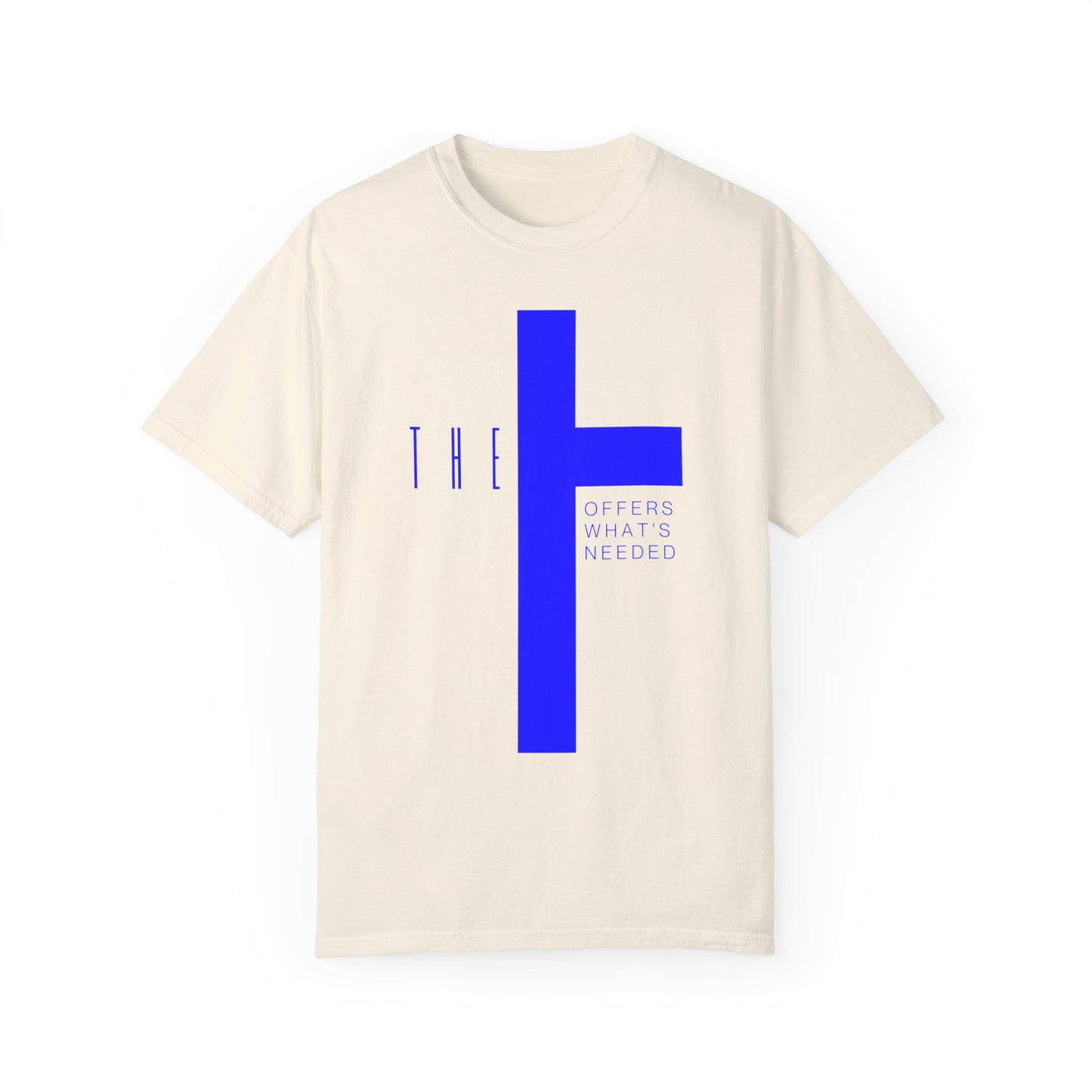 Adult T-Town Christian Blue Letters & Cross