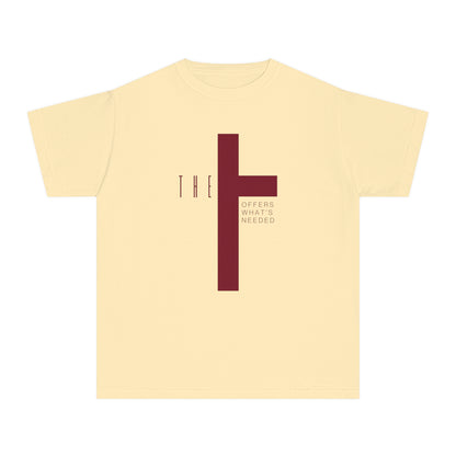 Youth Adult T-Town Christian Marron Letters & Cross