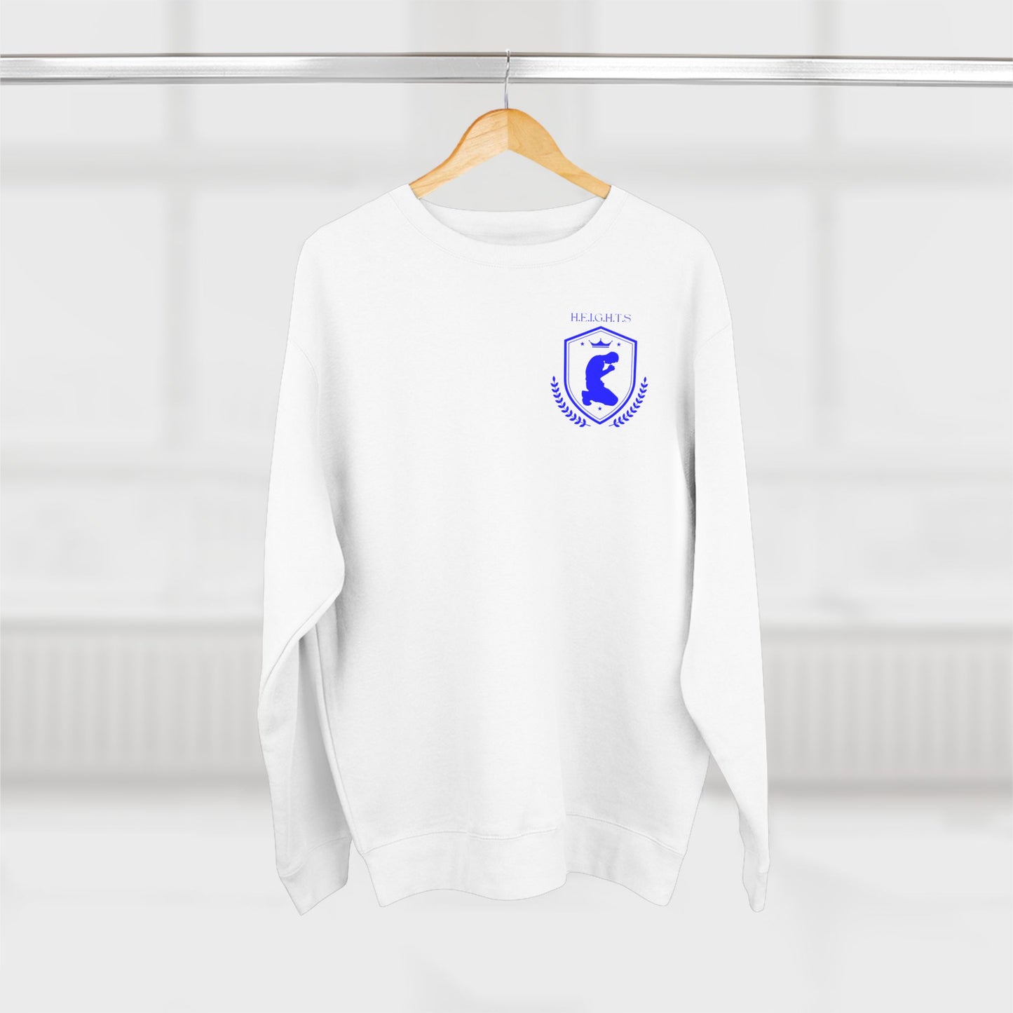 Heights Christian Blue Letters & Image Crewneck