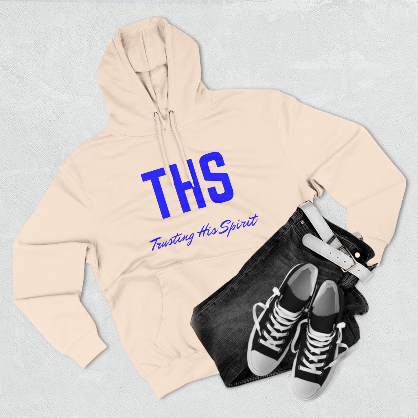 Adult THS Christian Blue Letters Hoodie