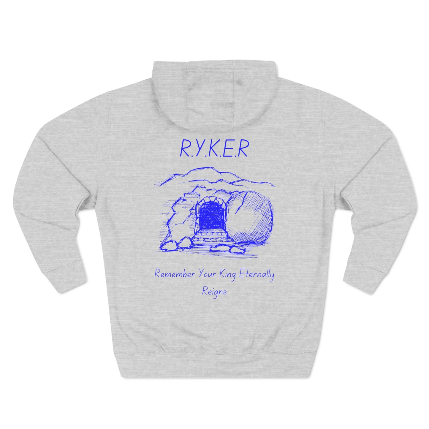 RYKER Christian Blue Letters Blended Hoodie