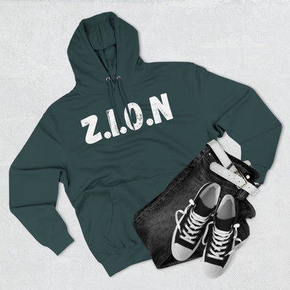 Zion Hoodie White Words & Image