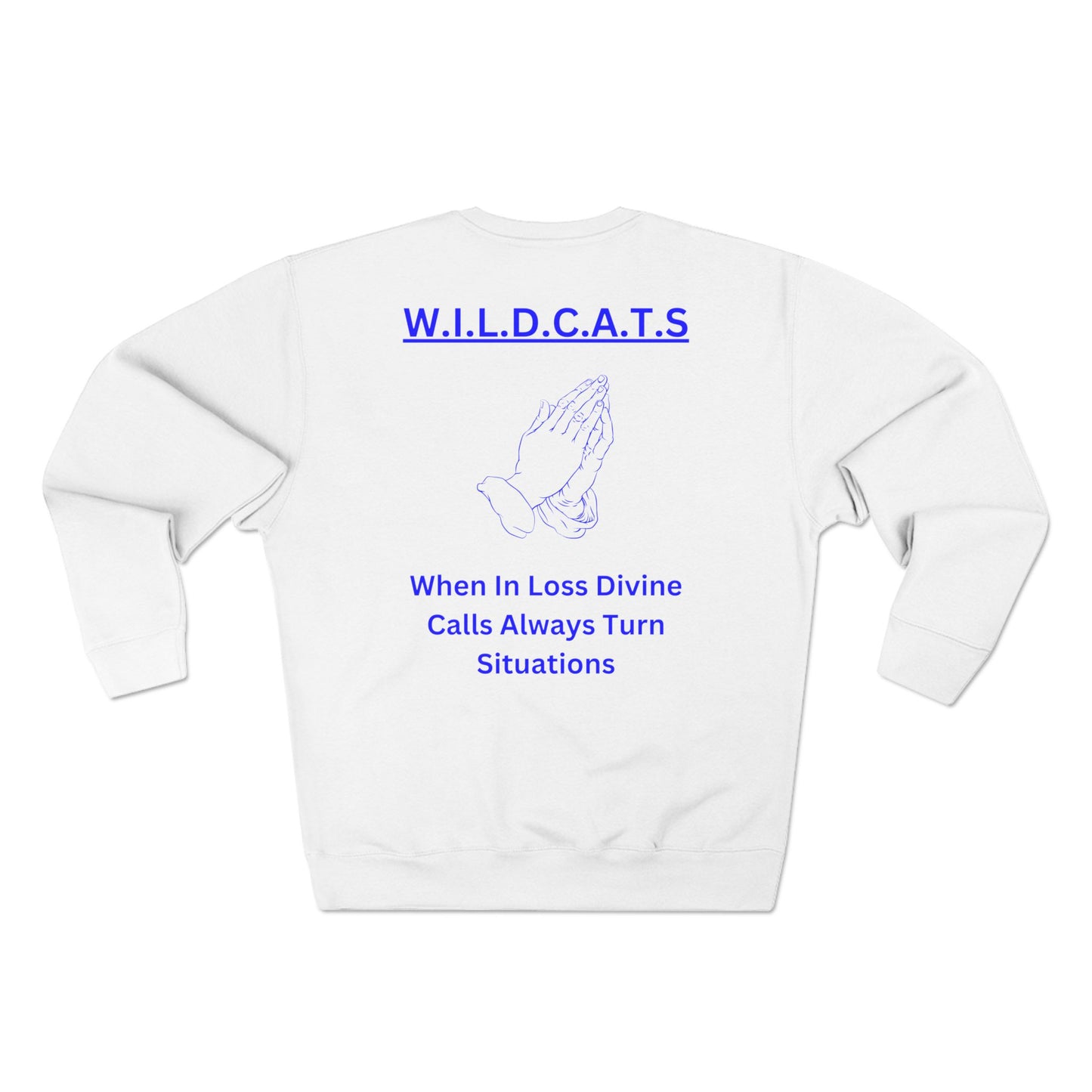 Wildcats Christian Blue Letters & Picture Crewneck