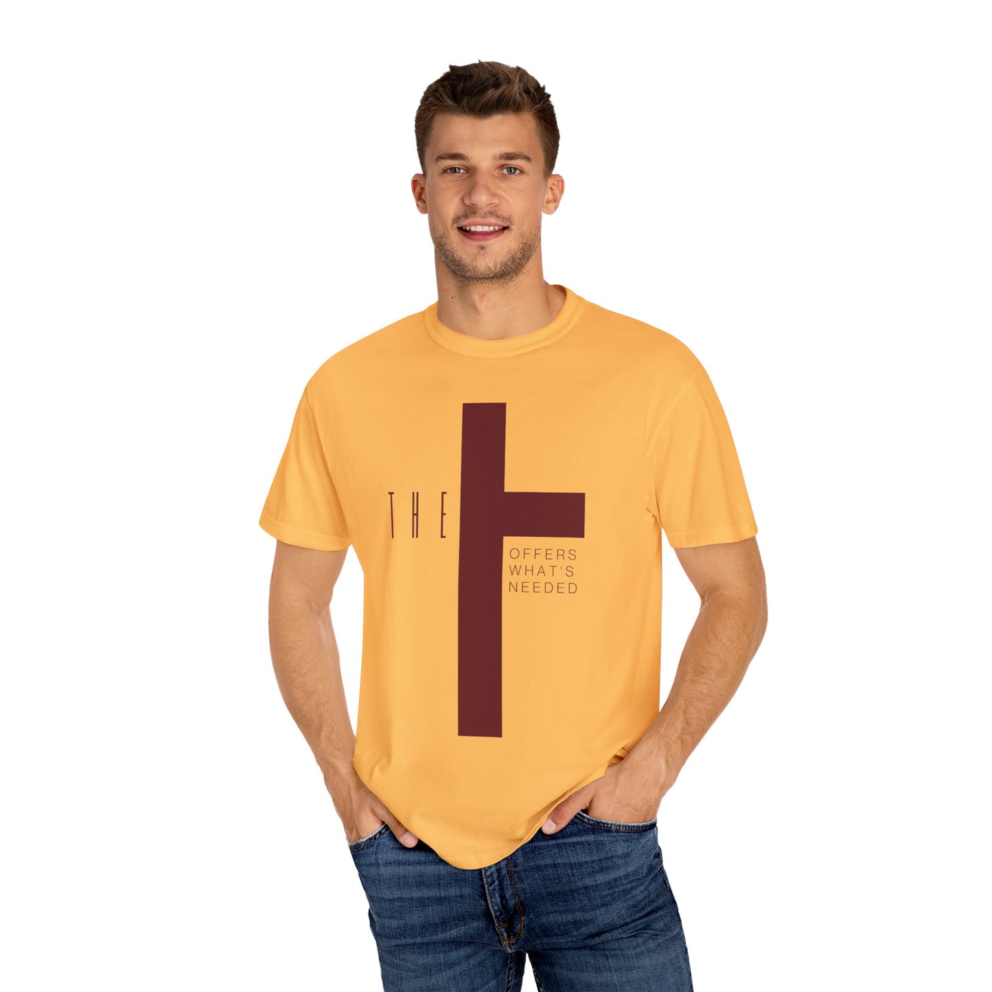 Adult T-Town Christian Marron Letters & Cross