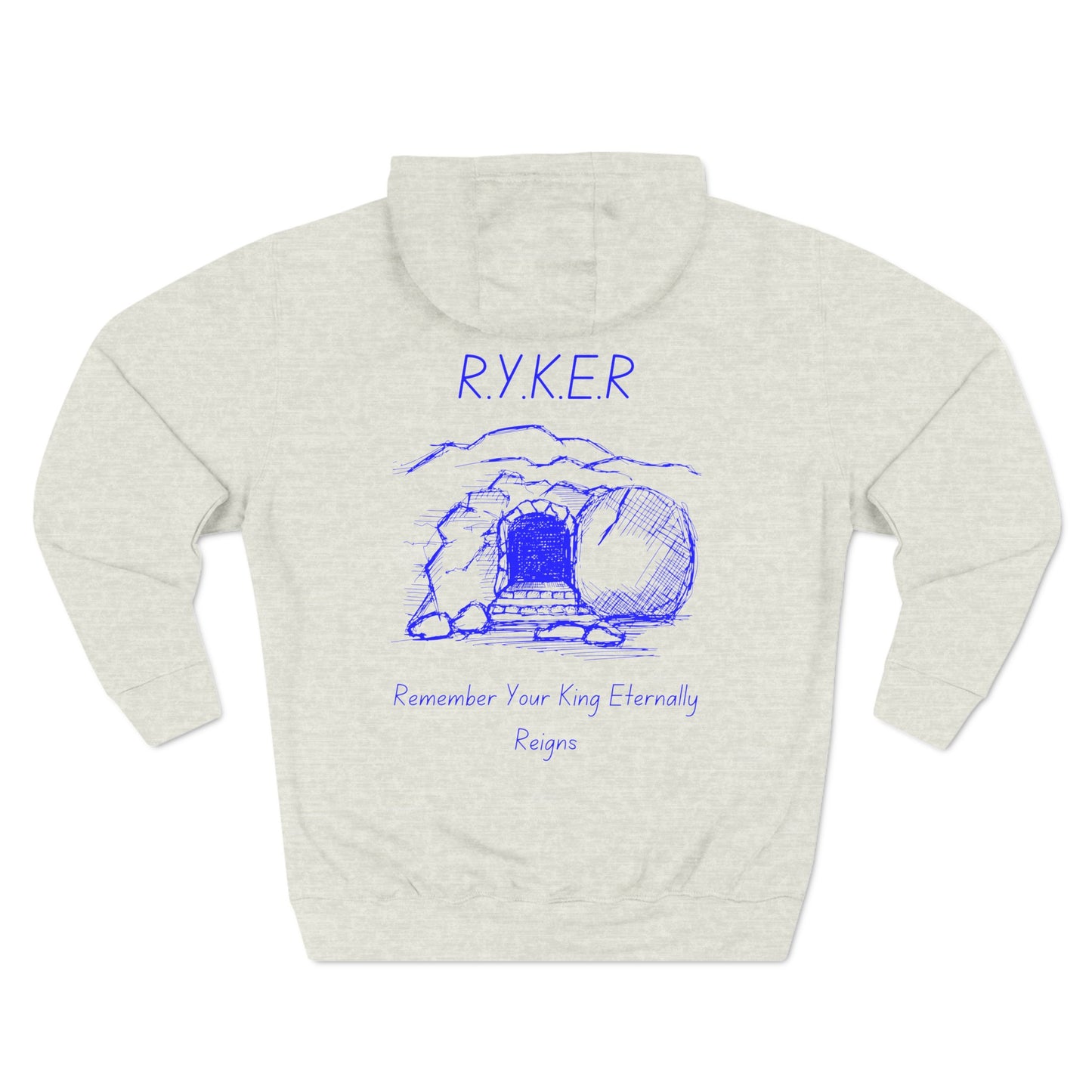 RYKER Christian Blue Letters Blended Hoodie