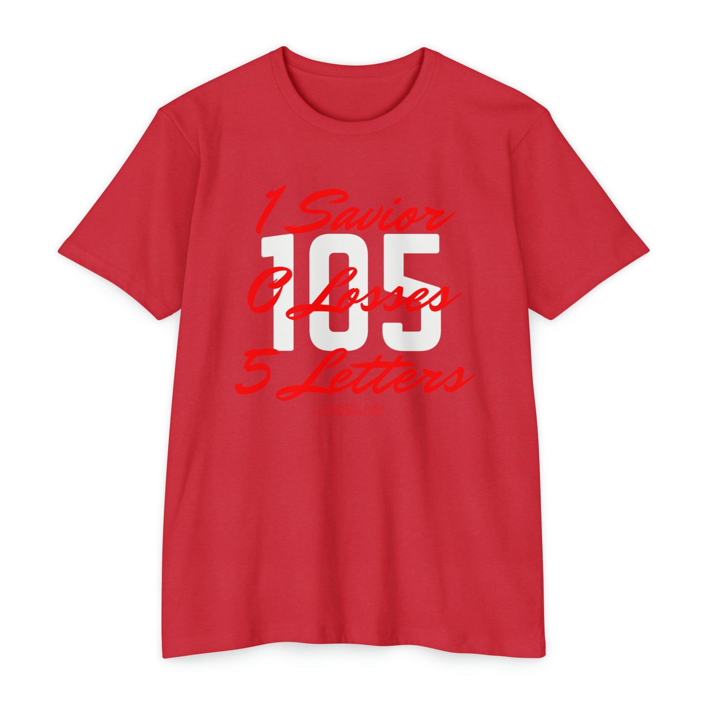 Adult 105 Christian Red and White Letters Blended