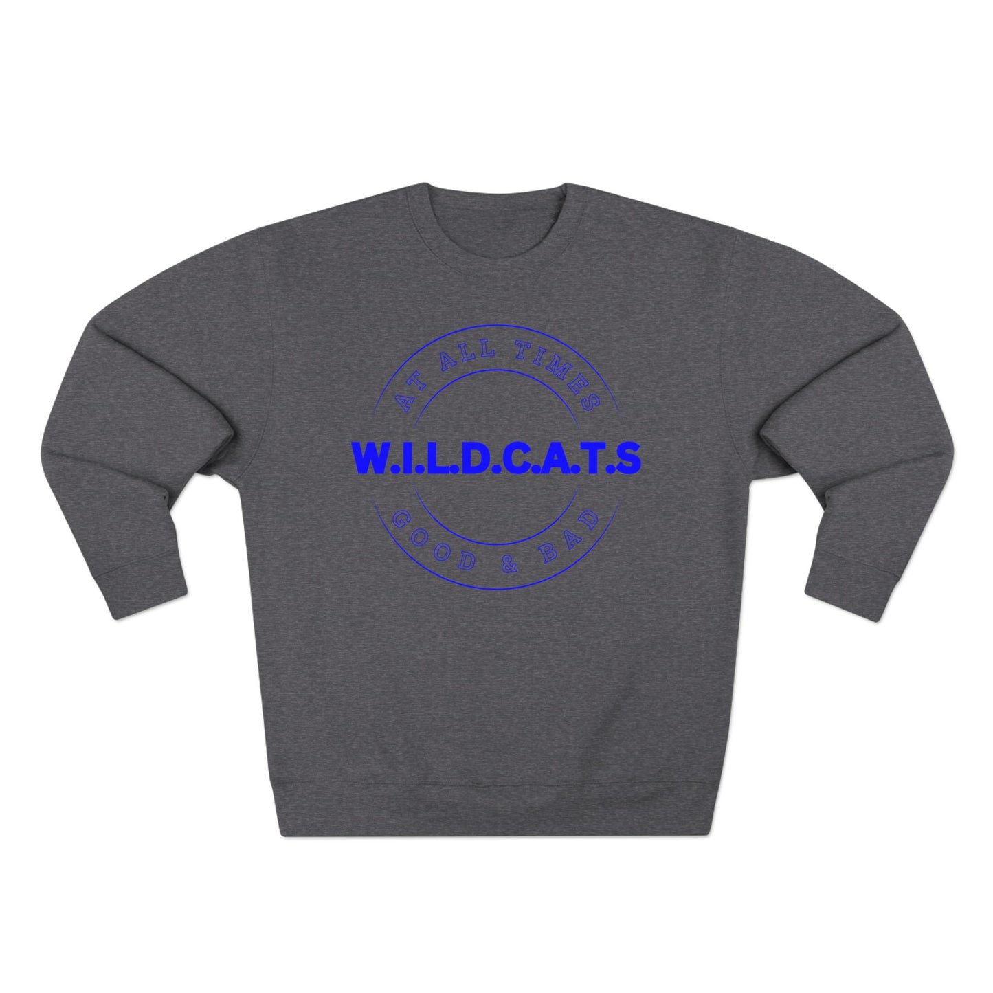 Wildcats Christian Blue Letters & Picture Crewneck