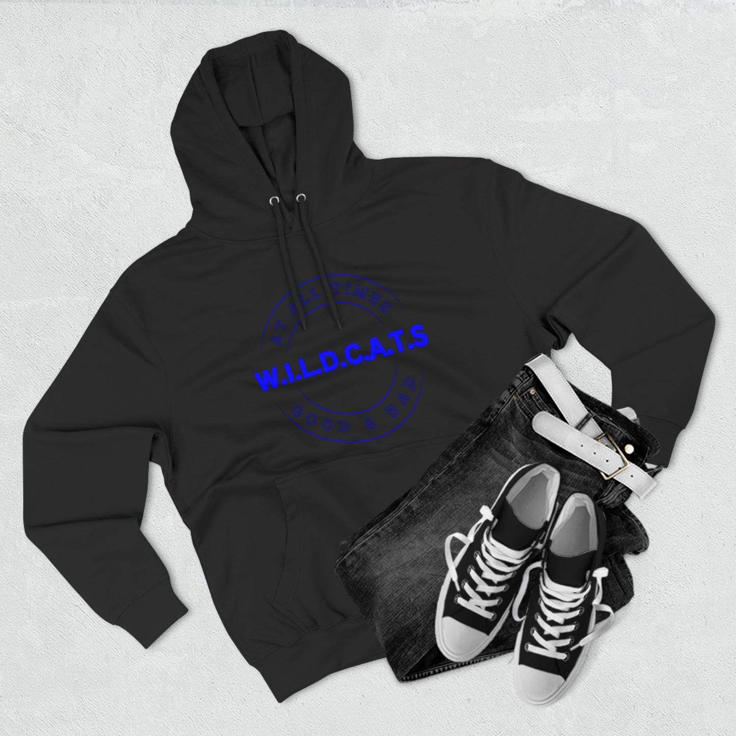 Wildcats Christian Blue Letters & Picture Hoodie