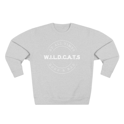 Wildcats Christian White Letters & Picture Crewneck