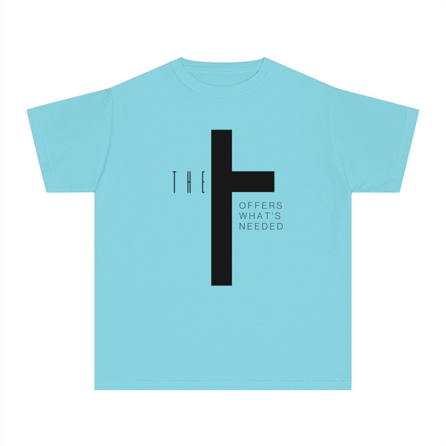 Youth T-Town Christian Black Letters & Cross