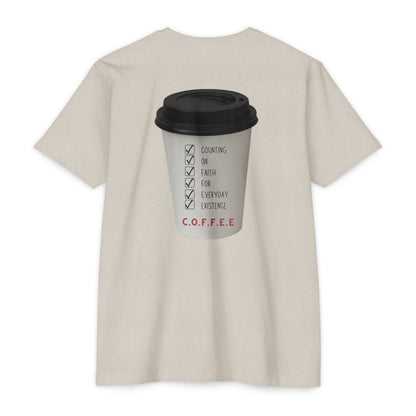 Adult Coffee Christian White Words & Image Blended