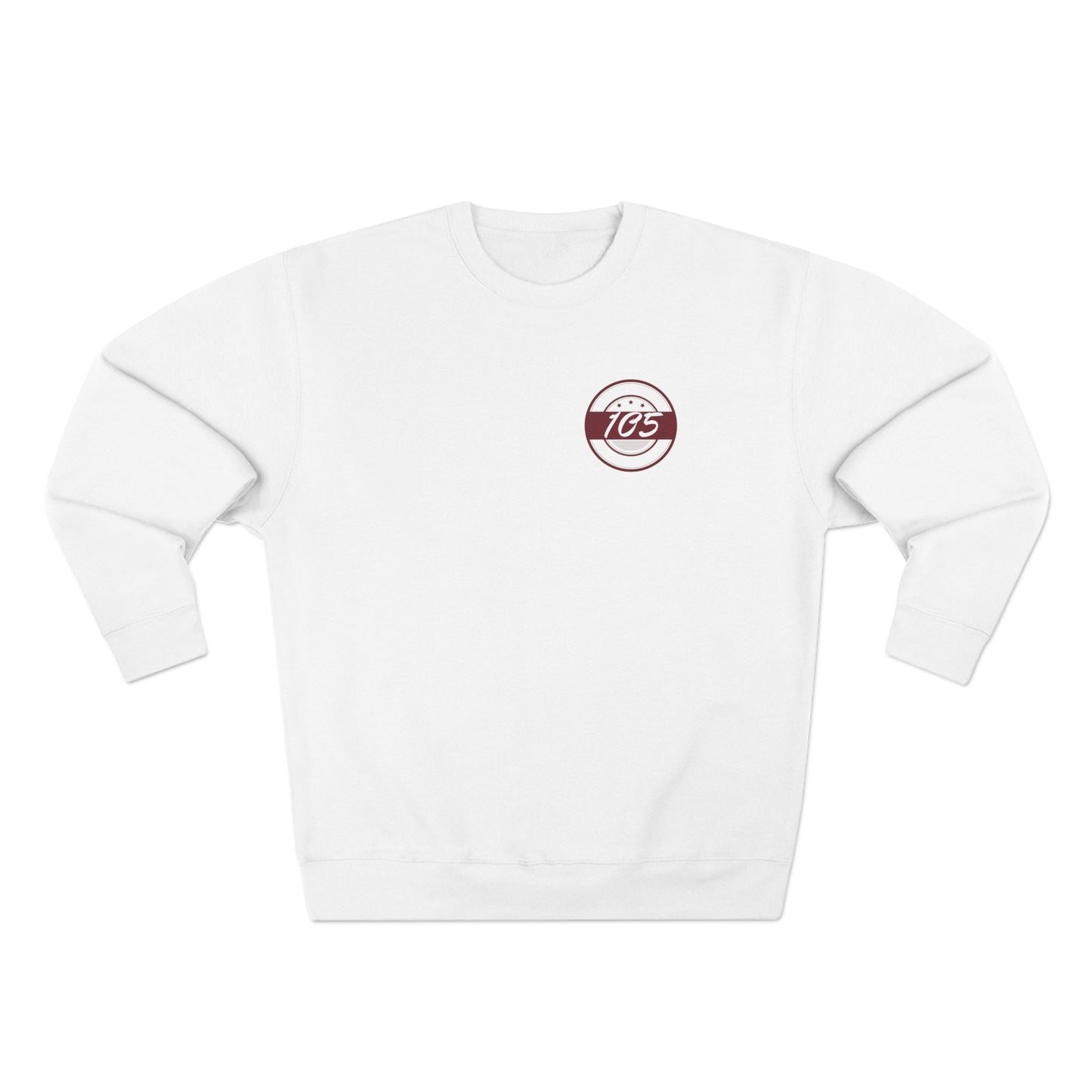 Adult 105 Christian Marron and White Letters Crewneck