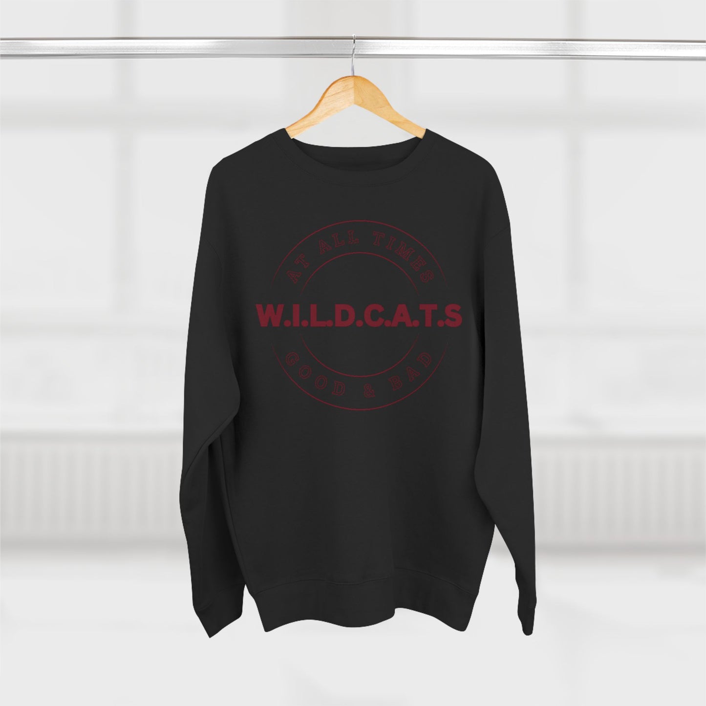 Wildcats Christian Marron Letters & Picture Crewneck