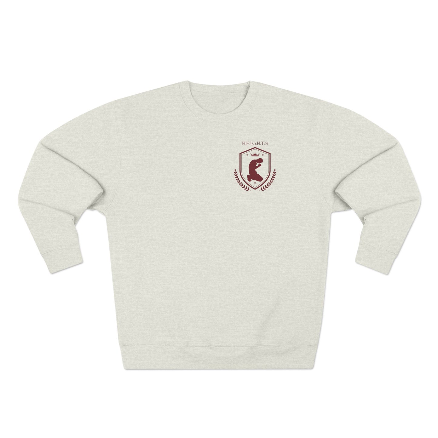 Heights Christian Marron Letters & Image Crewneck