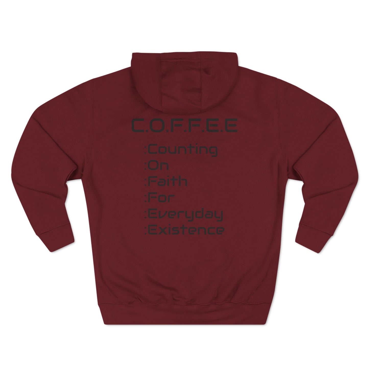 Adult Coffee Christian Black Words Only Hoodie