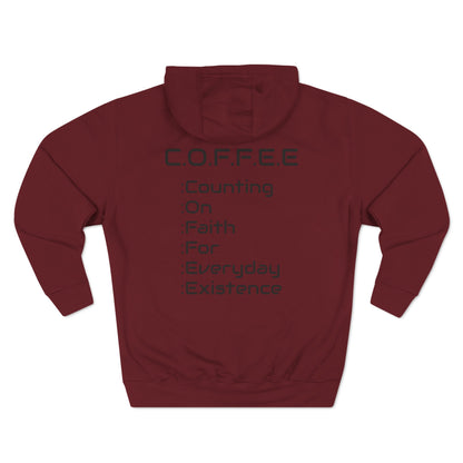 Adult Coffee Christian Black Words Only Hoodie