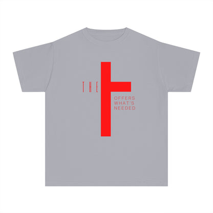 Youth T-Town Christian Red Letters & Cross