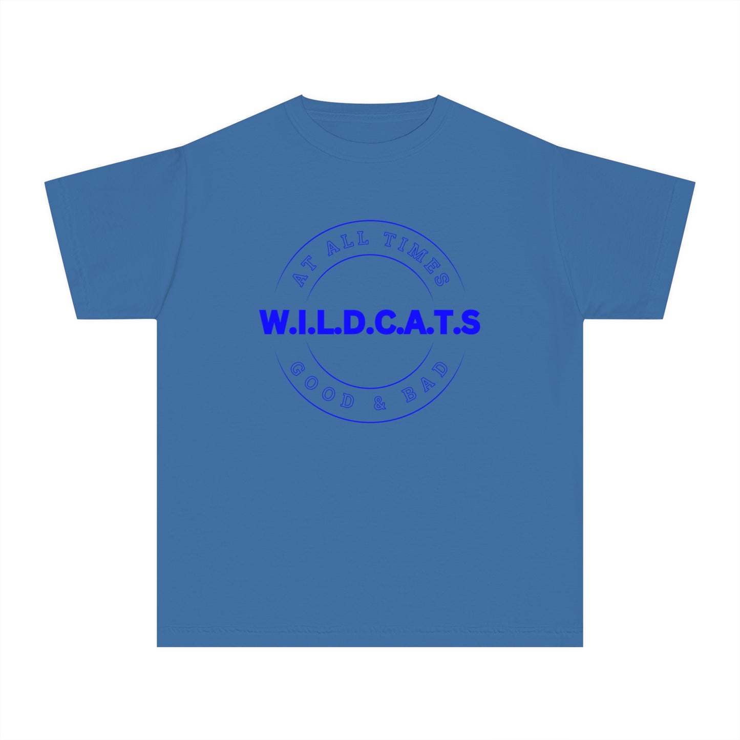 Youth Wildcats Christian Blue Letters & Picture