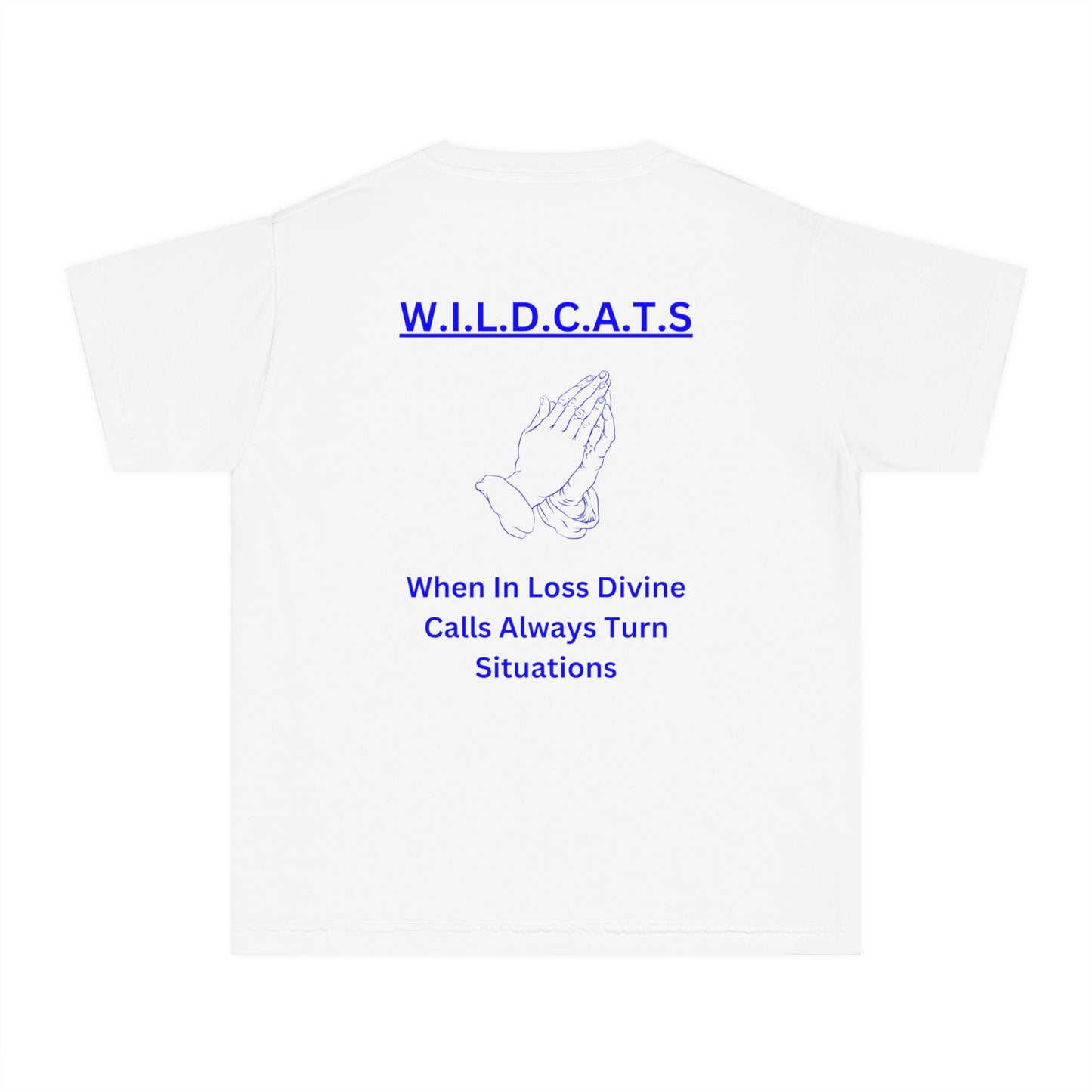 Youth Wildcats Christian Blue Letters & Picture