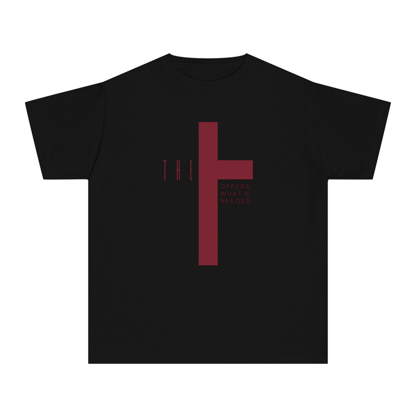 Youth Adult T-Town Christian Marron Letters & Cross