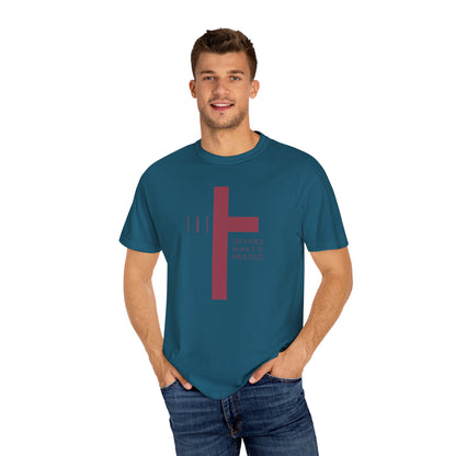 Adult T-Town Christian Marron Letters & Cross