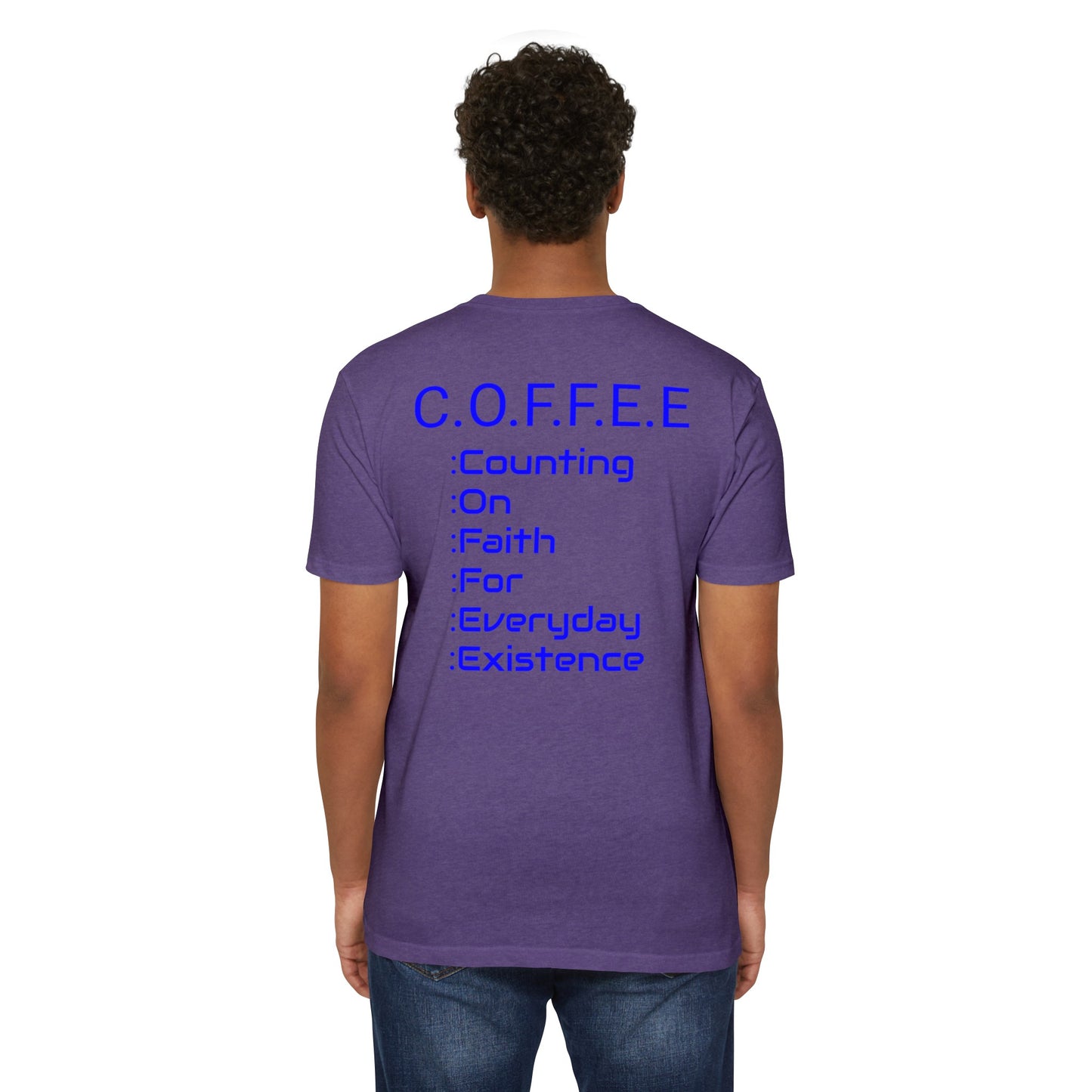 Adult Coffee Christian Blue Words Only Blended