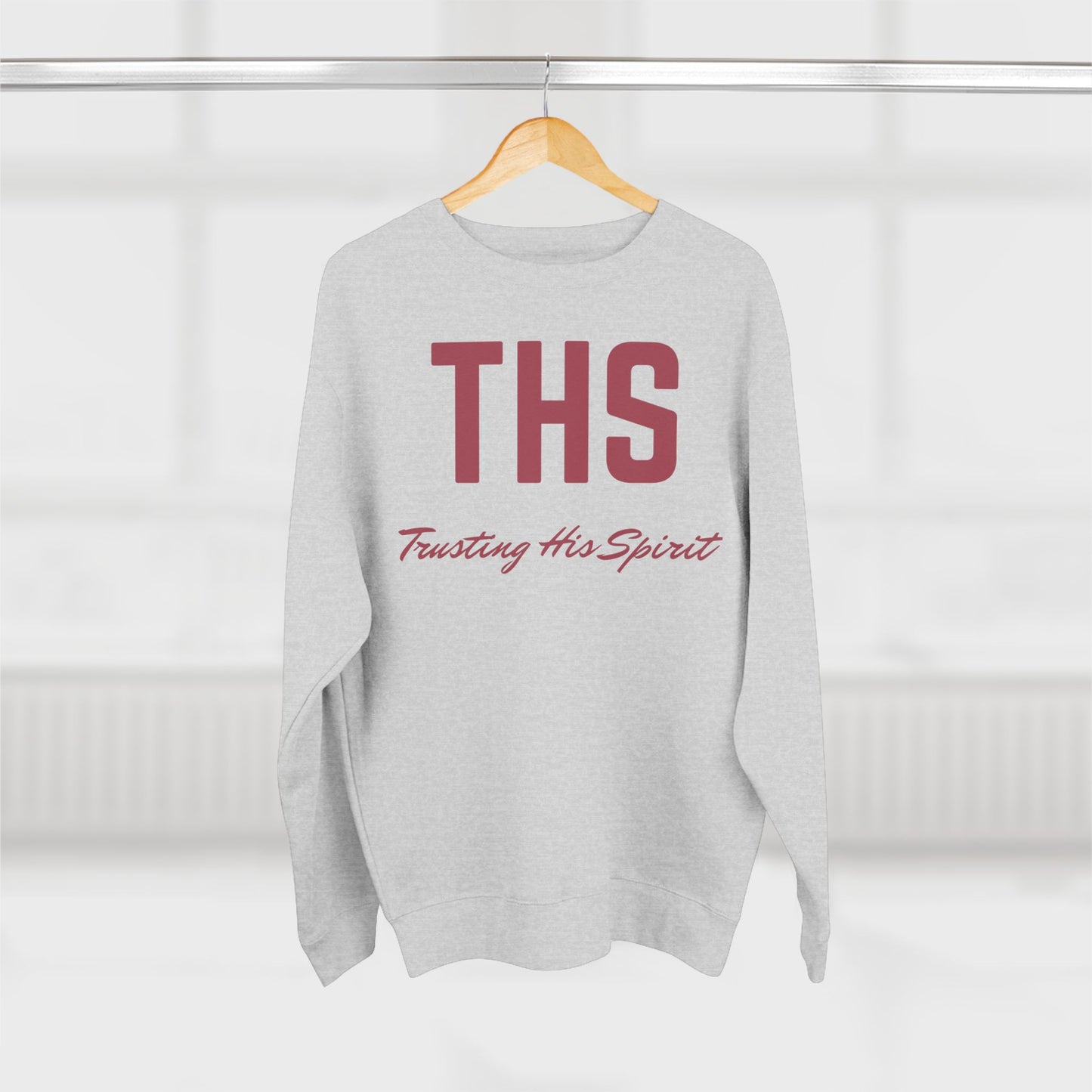 Adult THS Christian Marron Letters Crewneck