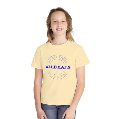 Youth Wildcats Christian Blue Letters & Picture