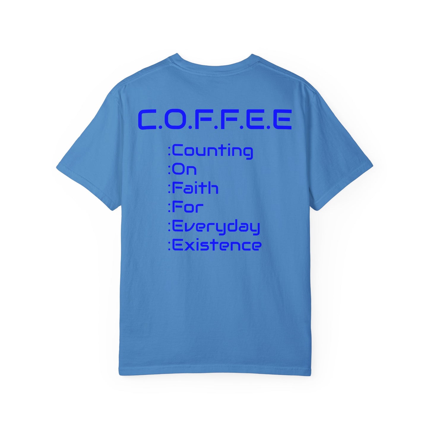 Adult Coffee Christian Blue Words Only